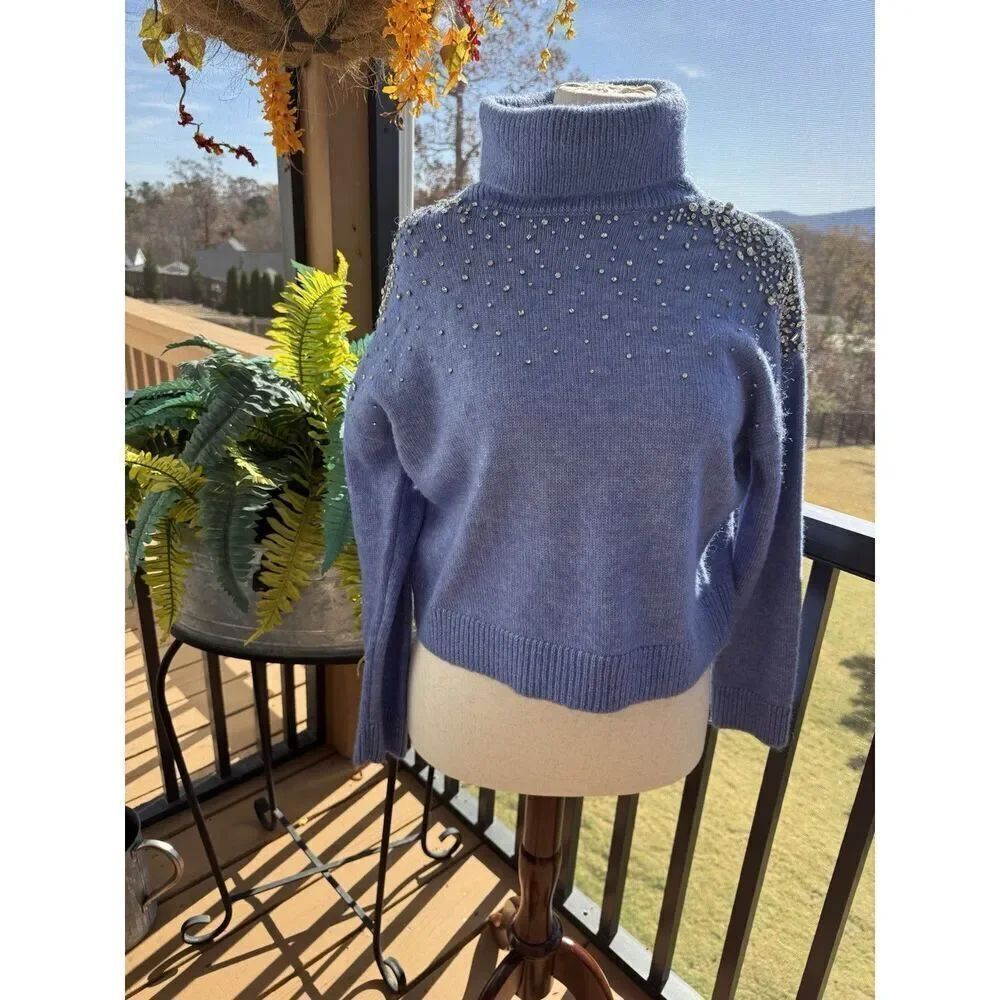 WHBM Women's “ Bling”Turtle Neck Sweater NWOT